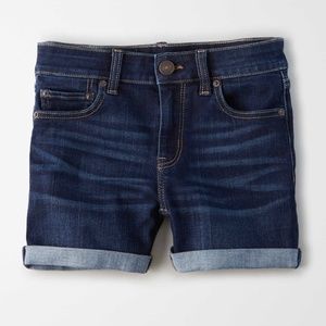 Dark Wash Midi Jean shorts
